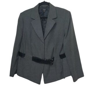 Alex Marie Black Polka Dot Belted Blazer Coat